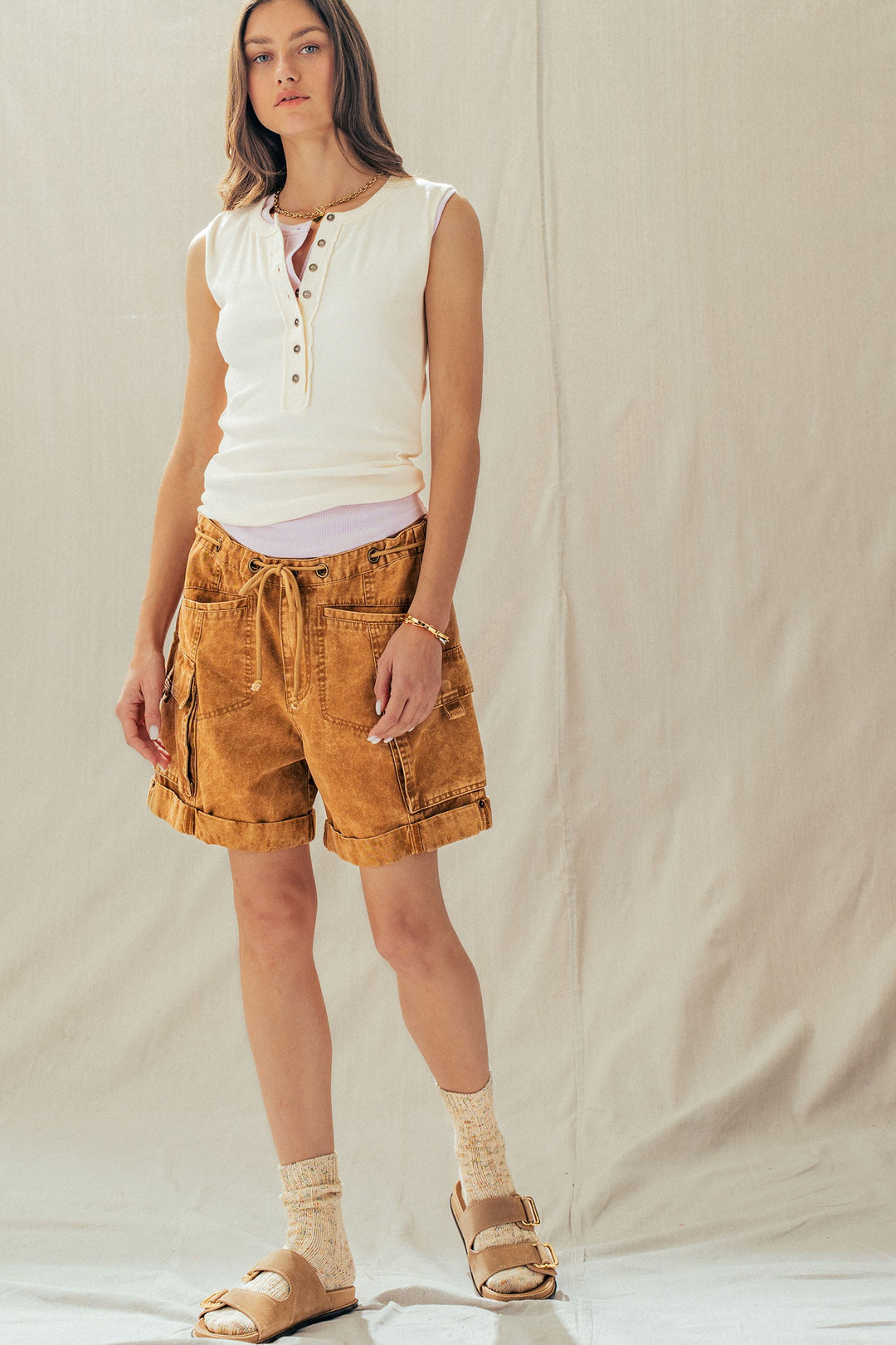 on the go cargo short - camel (additional view)