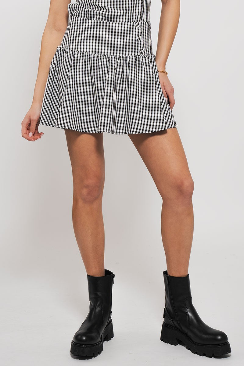 cottage charm gingham mini skirt - black (additional view)