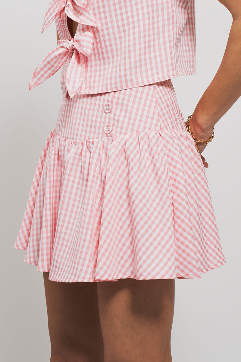 cottage charm gingham mini skirt - pink (additional view)