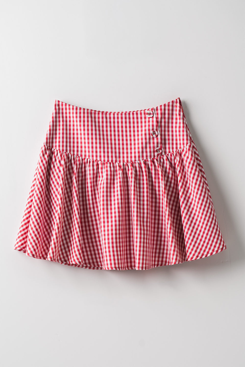 cottage charm gingham mini skirt - red