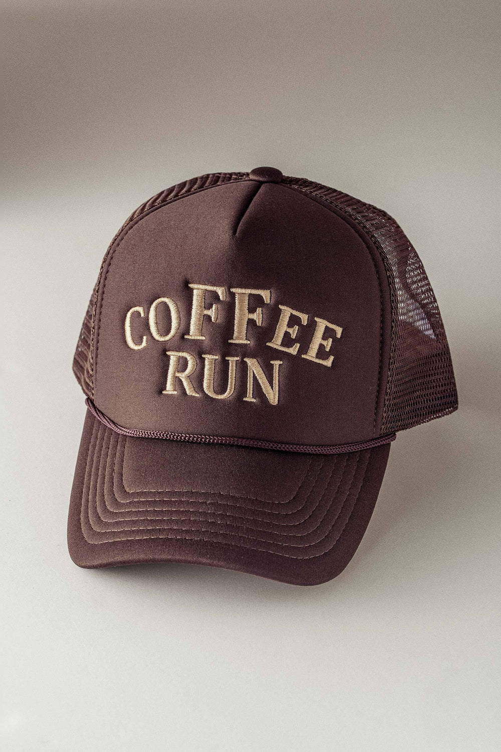 run trucker hat - brown