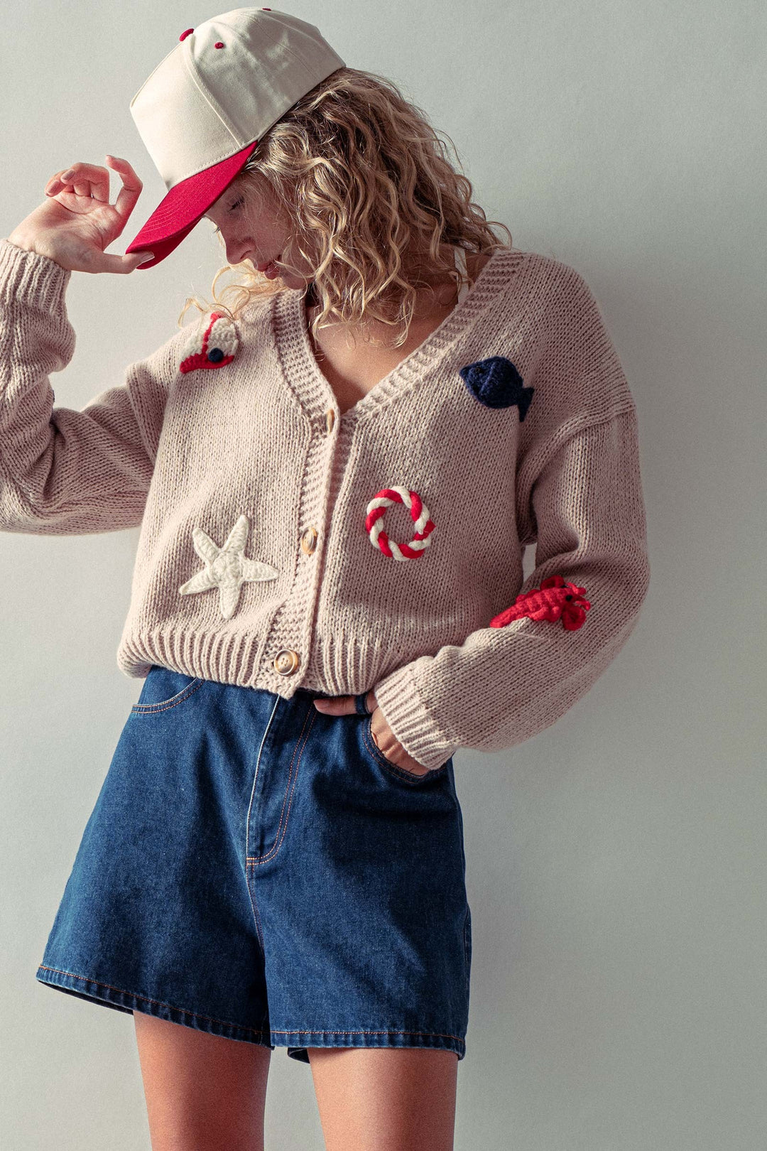 seaside charm cardigan - taupe (additional view)