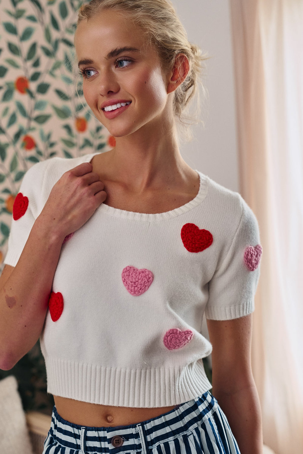 be mine heart knit top - ivory (additional view)