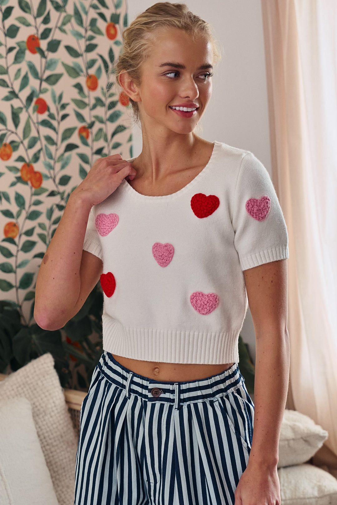 be mine heart knit top - ivory (additional view)