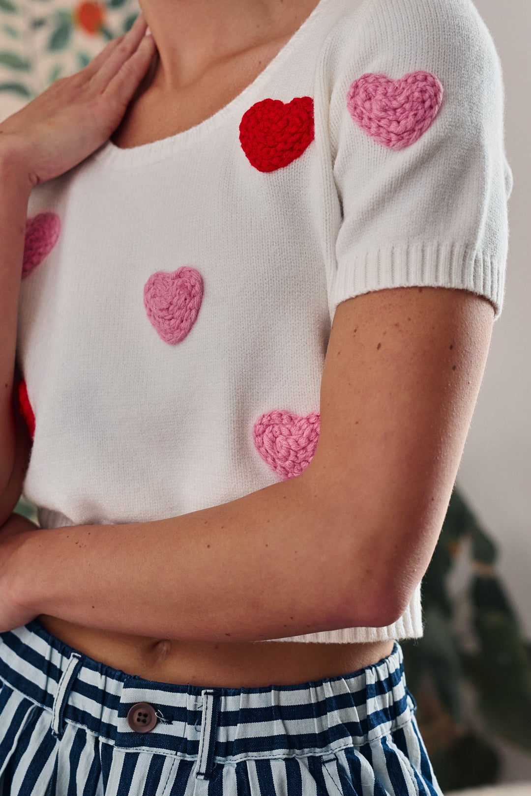 be mine heart knit top - ivory (additional view)