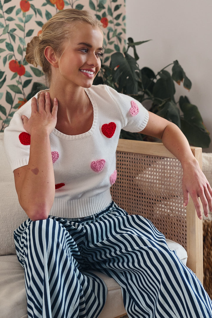 be mine heart knit top - ivory (additional view)