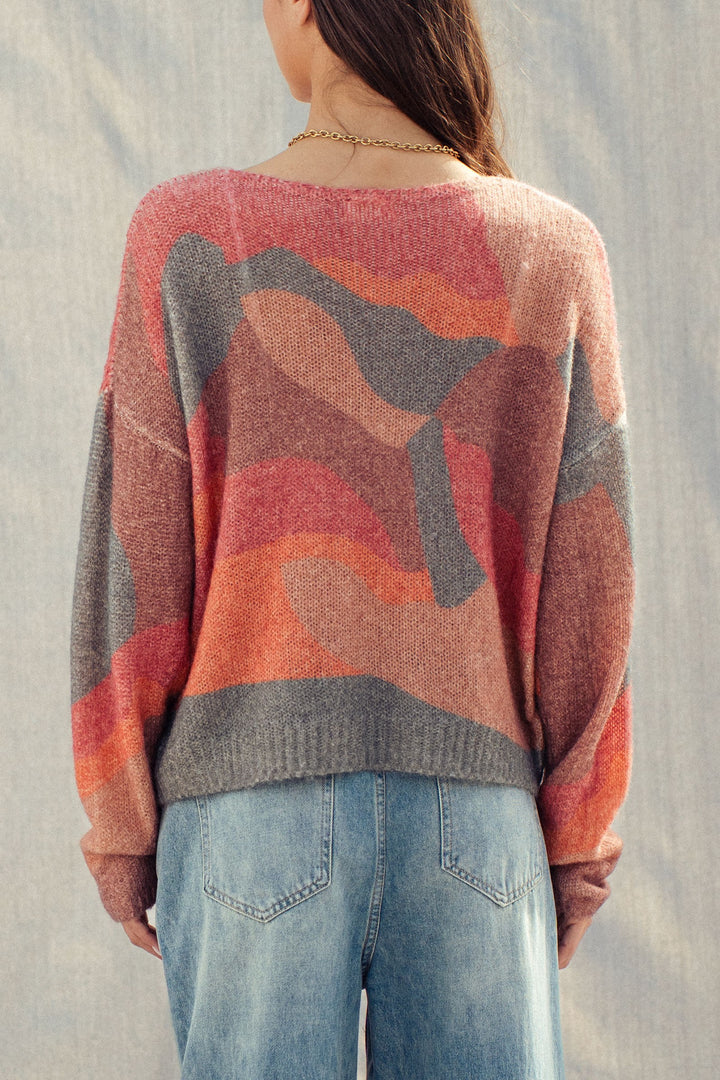 blush cloud fuzzy knit sweater - multi (additional view)