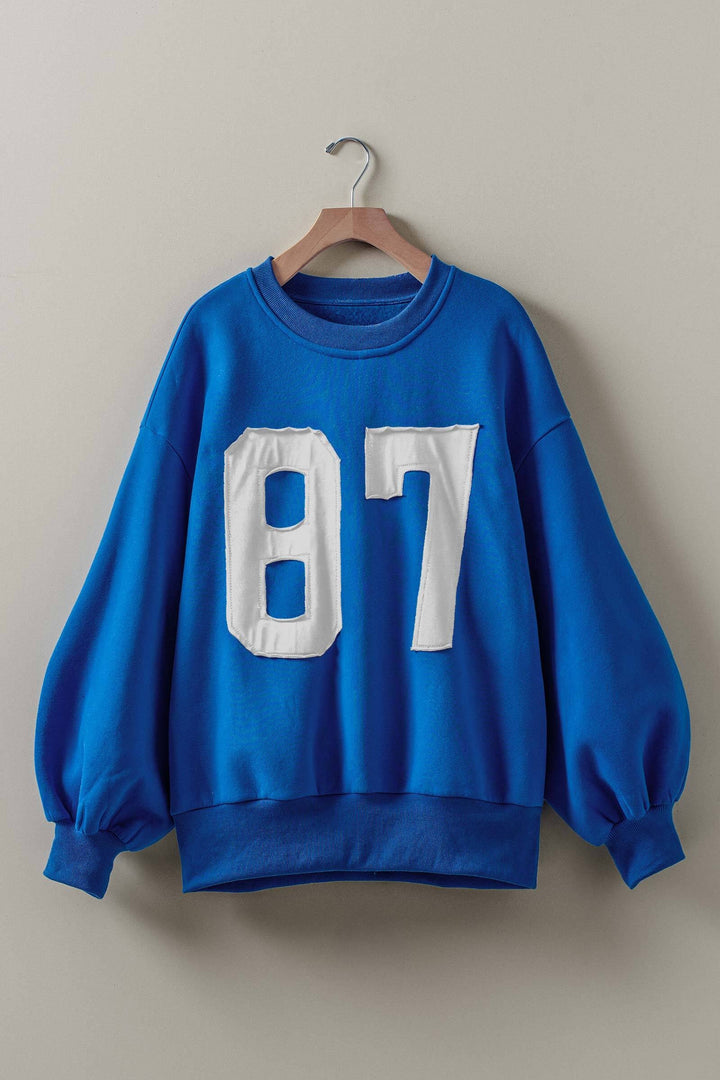 varsity number sweatshirt - blue