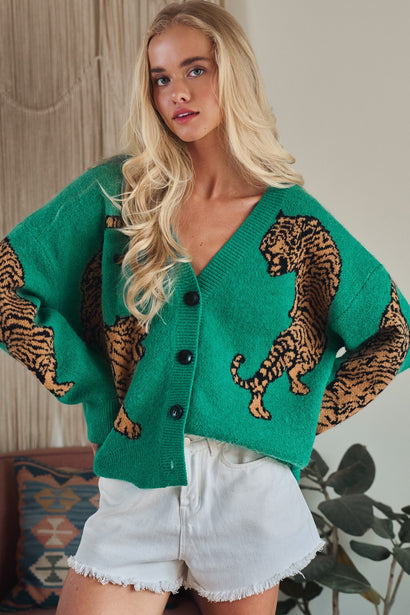 Wild Tiger Knit Cardigan