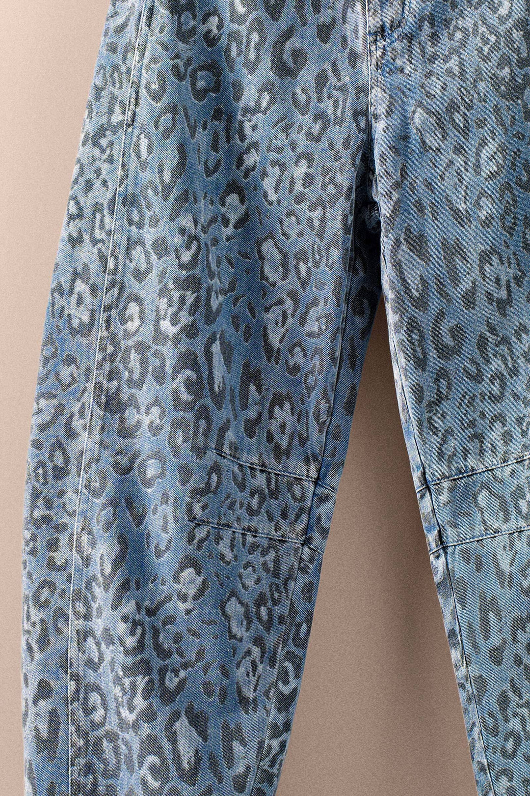 leopard camo denim barrel pants - leopard (additional view)