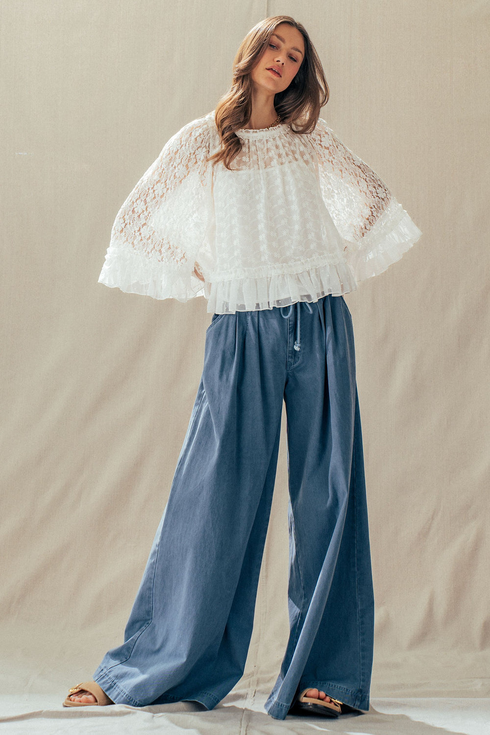 harbor flow wide leg pant - denim (additional view)
