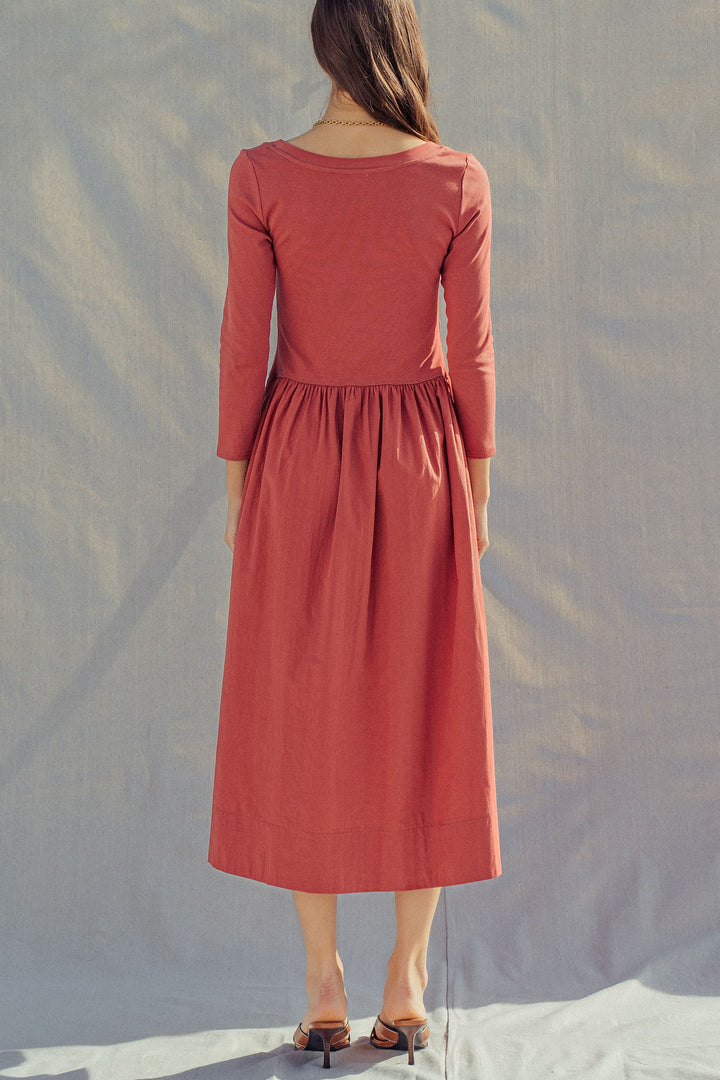 ballet midi summer dress - brick (additional view)