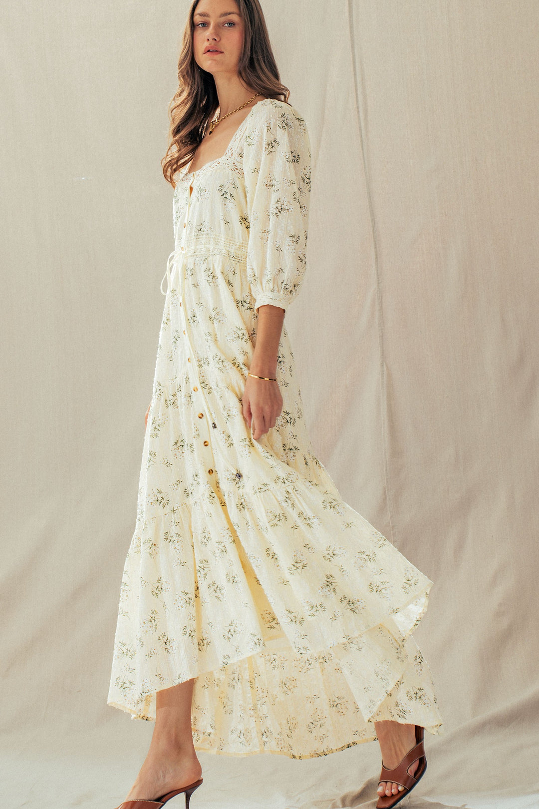 sweet meadow tie back maxi dress - ivory (additional view)