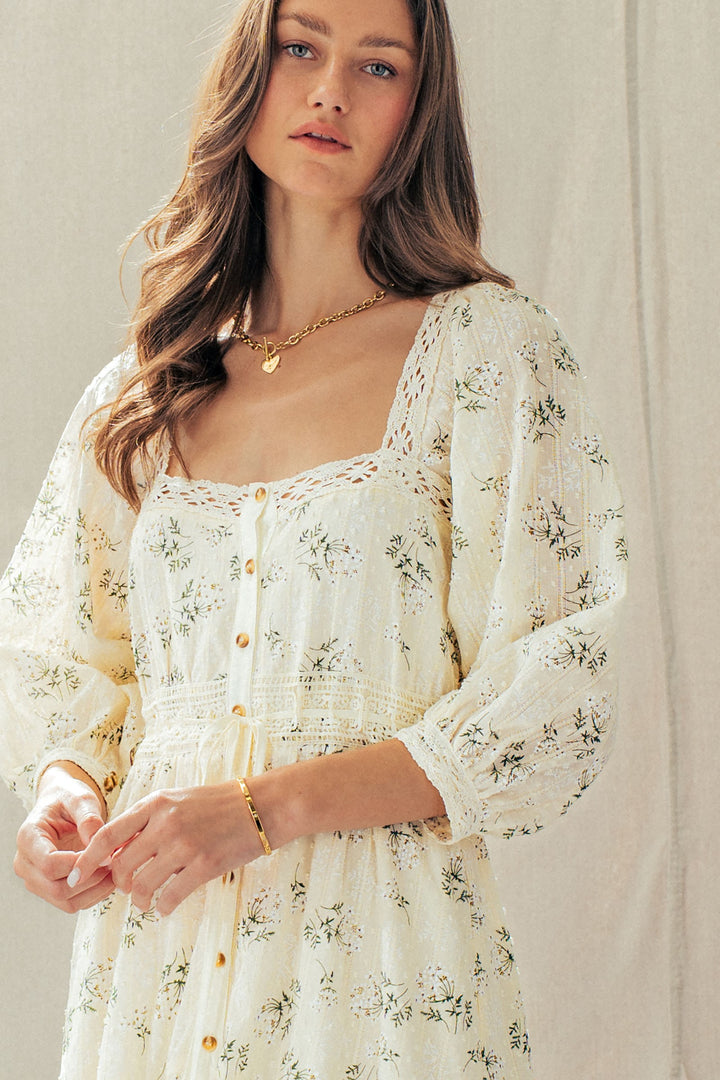 sweet meadow tie back maxi dress - ivory (additional view)