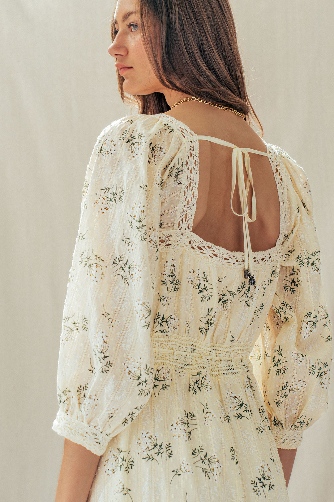 sweet meadow tie back maxi dress - ivory (additional view)