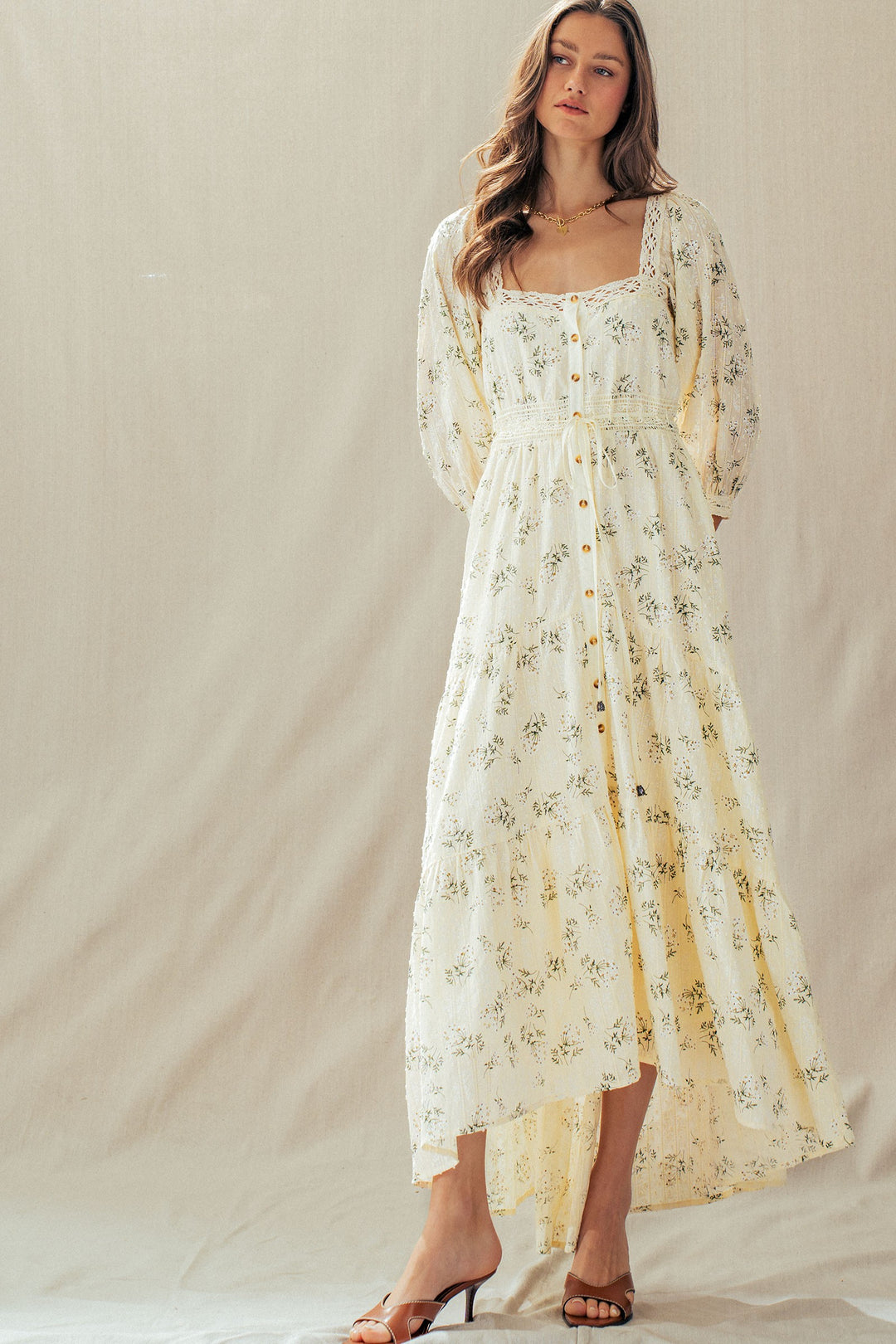 sweet meadow tie back maxi dress - ivory (additional view)