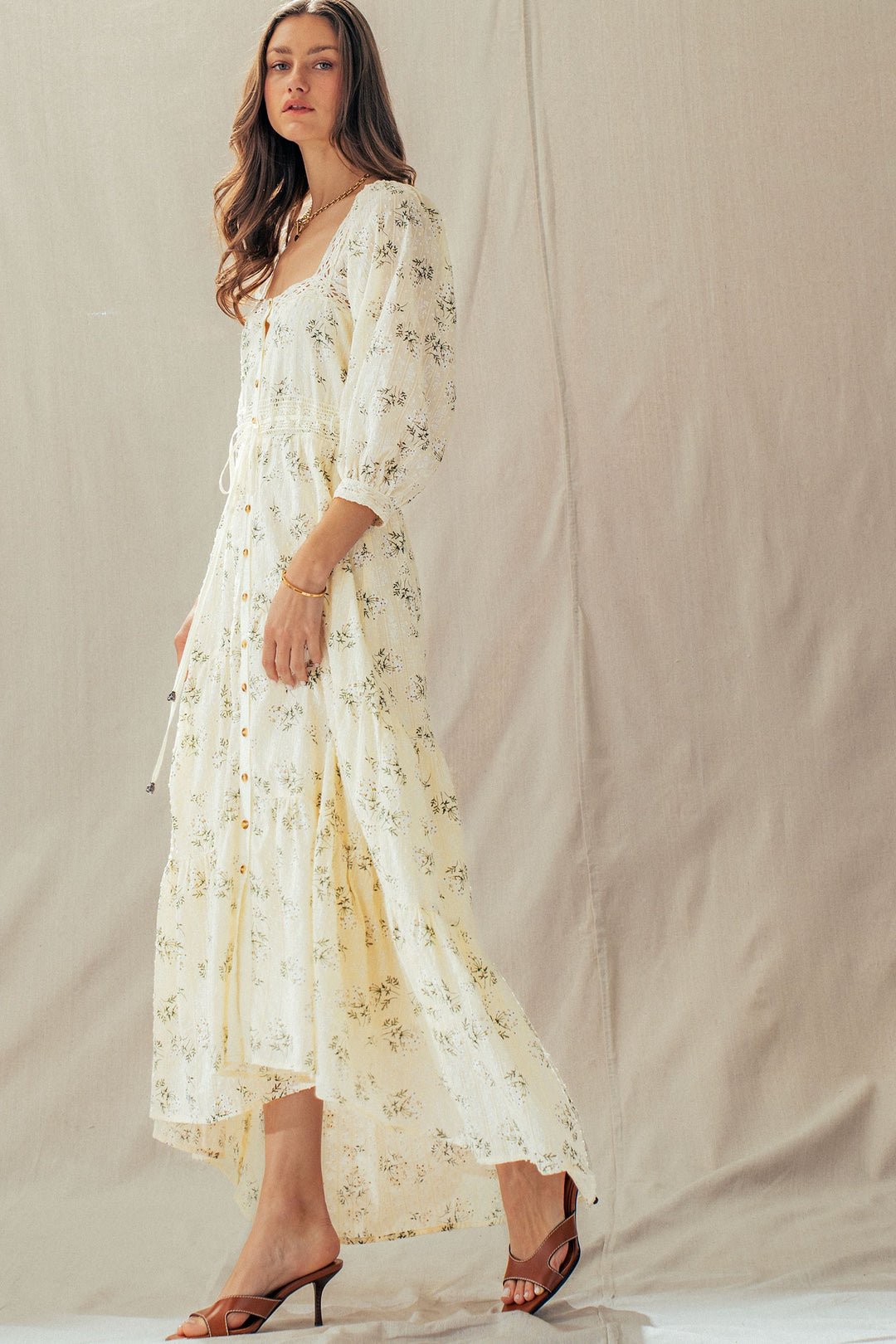 sweet meadow tie back maxi dress - ivory (additional view)