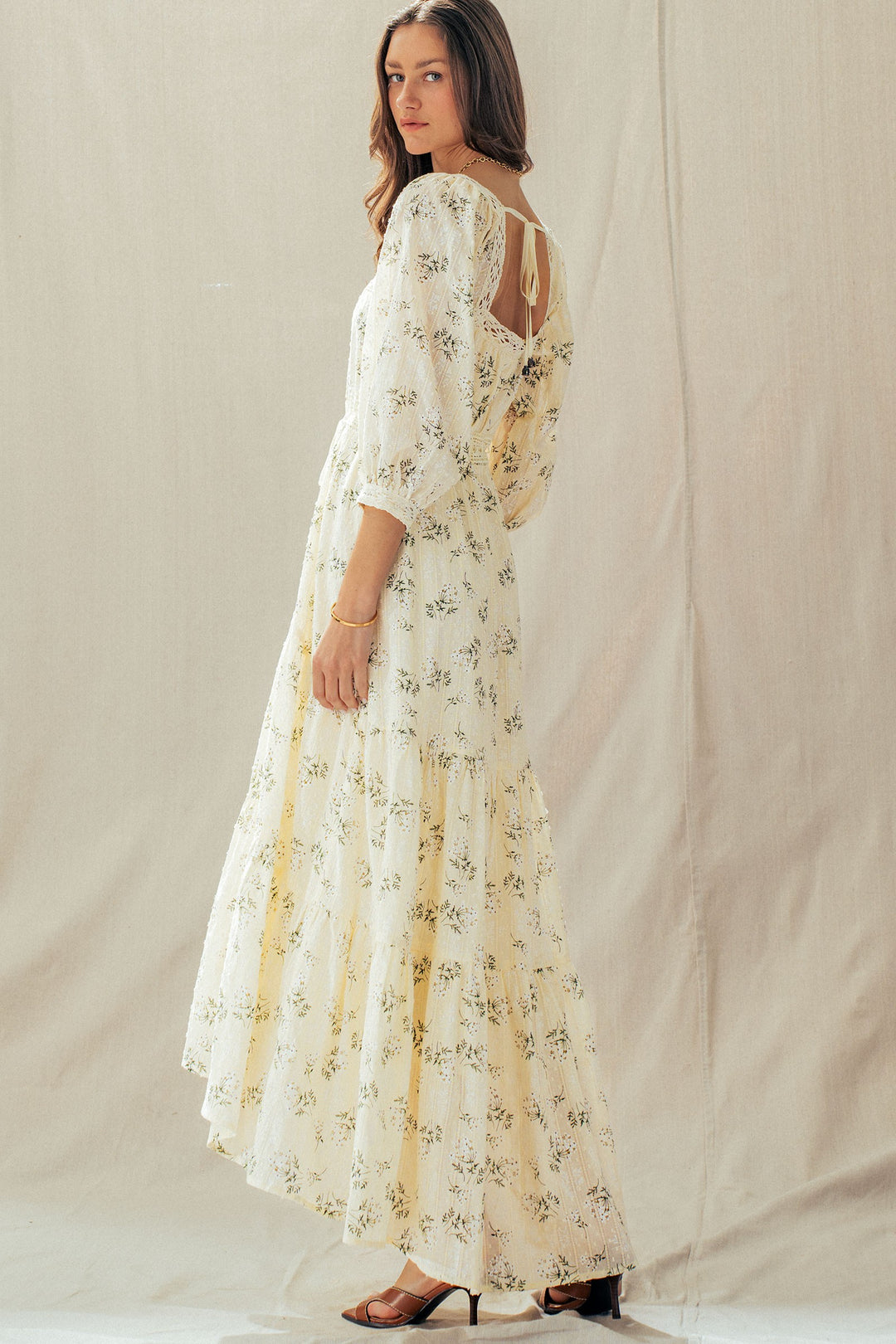 sweet meadow tie back maxi dress - ivory (additional view)