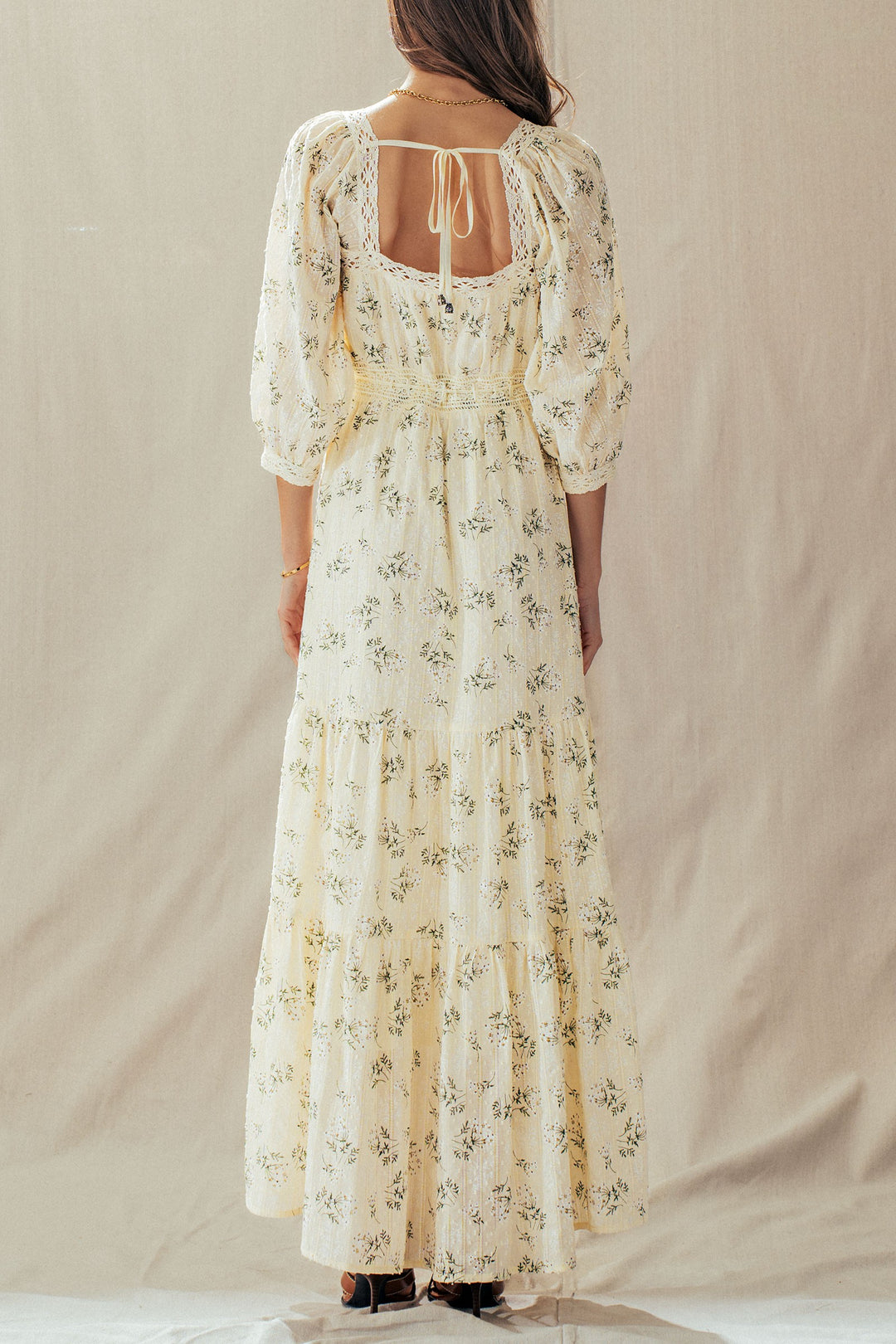 sweet meadow tie back maxi dress - ivory (additional view)
