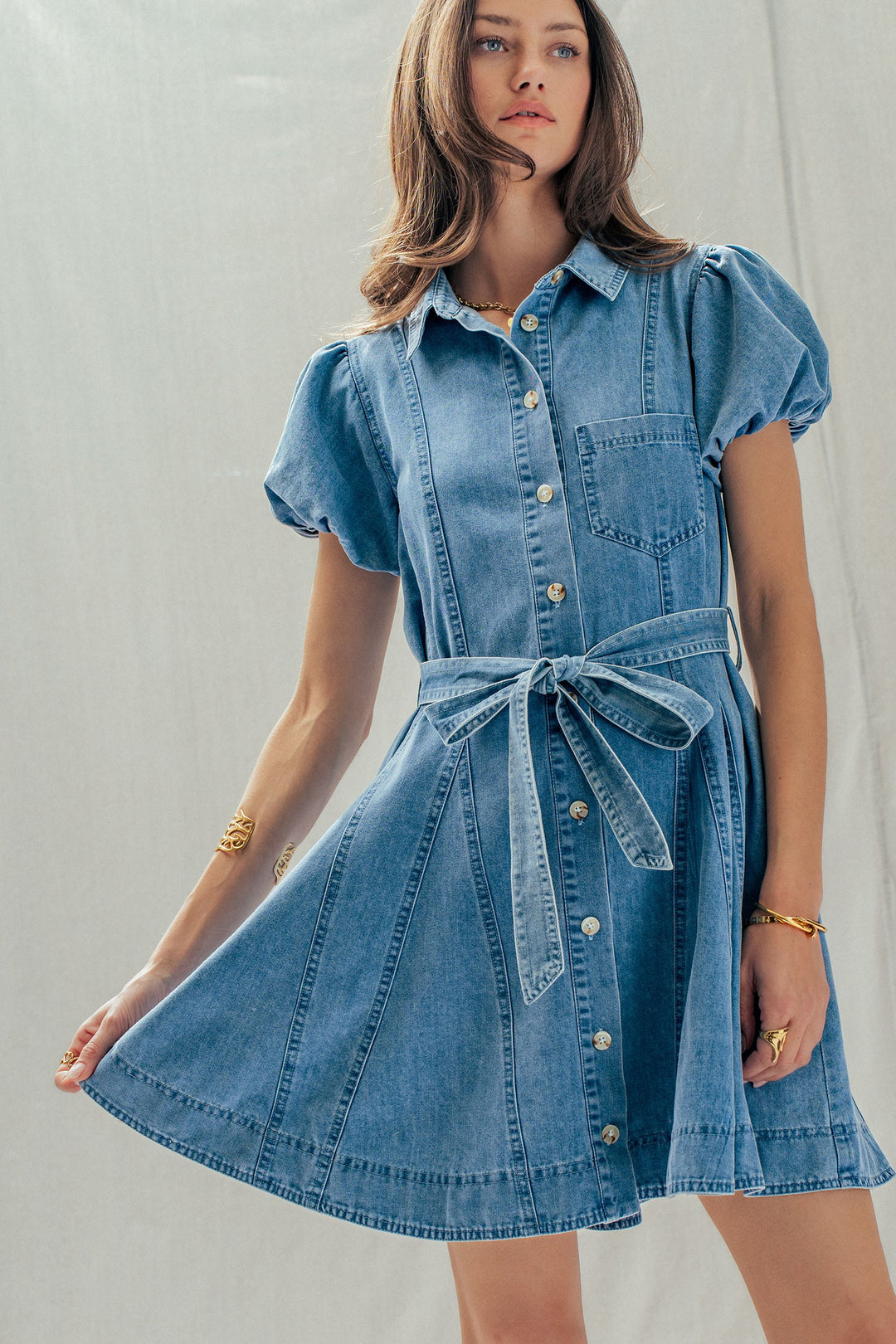 denim mini dress - denim