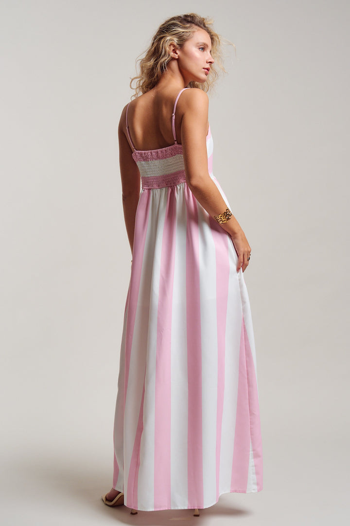 modern coast bold stripe maxi dress - ivory pink (additional view)