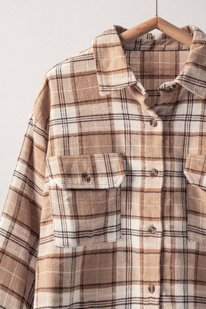 Plaid Cropped Flannel Shirt