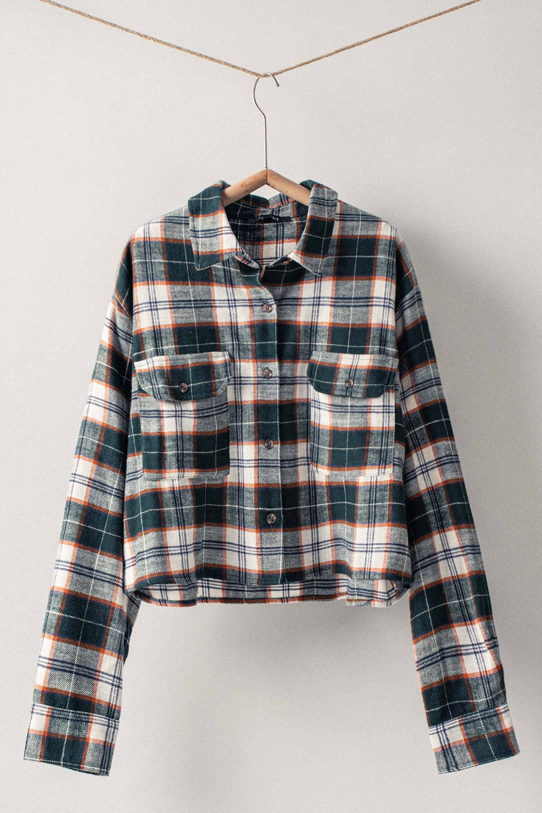 Plaid Cropped Flannel Shirt