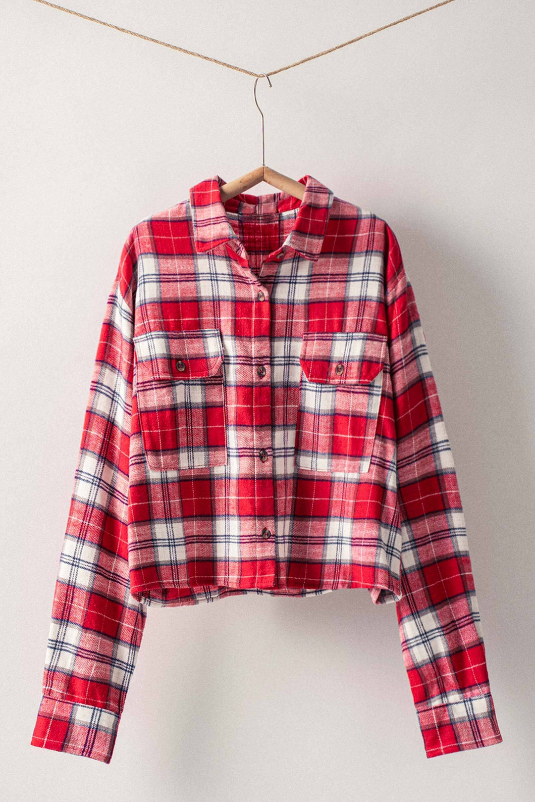 Plaid Cropped Flannel Shirt