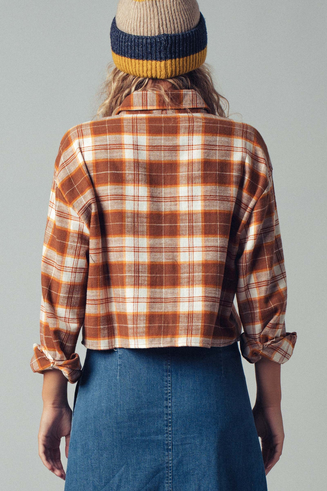 Plaid Cropped Flannel Shirt