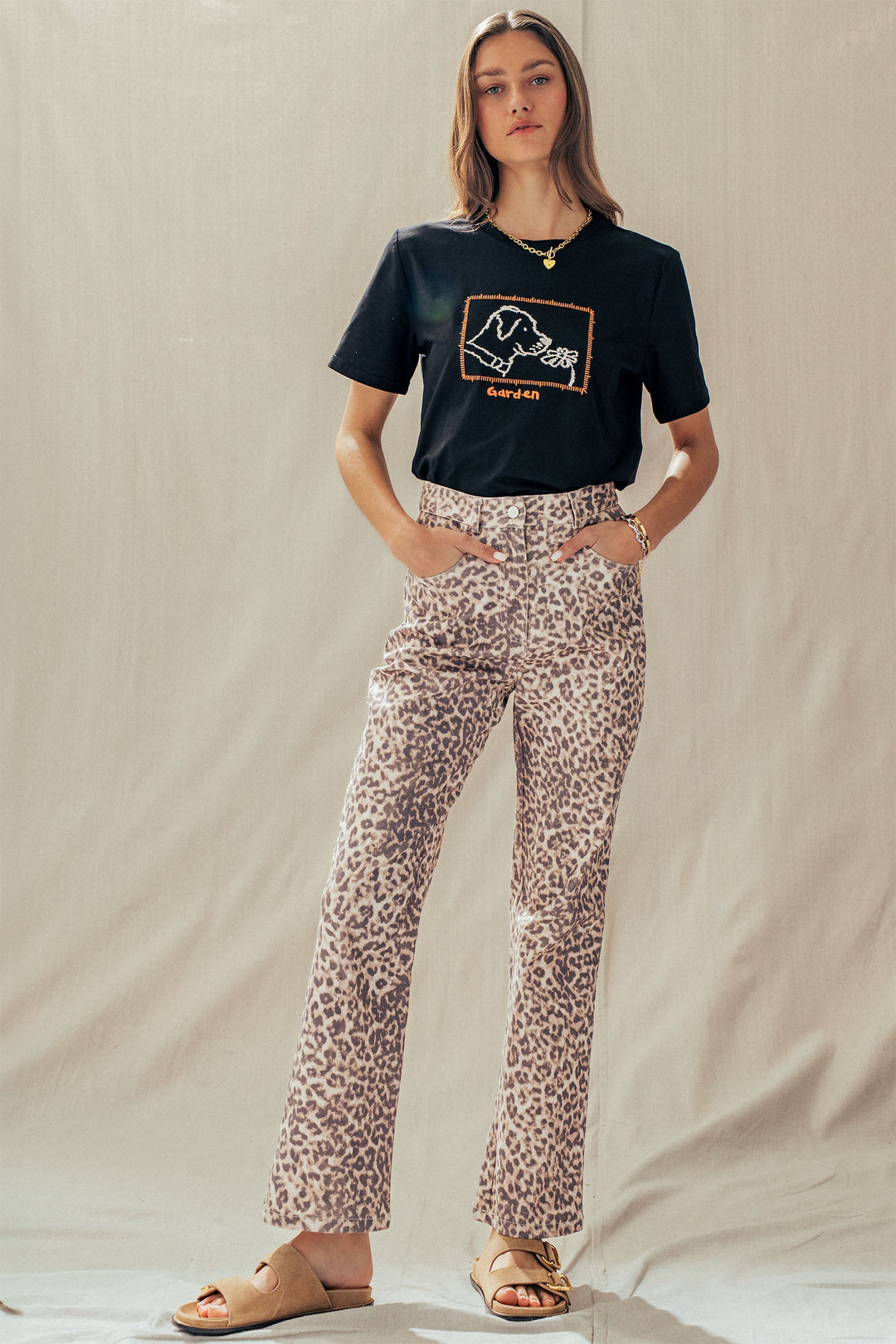 the soho leopard print pants - leopard (additional view)