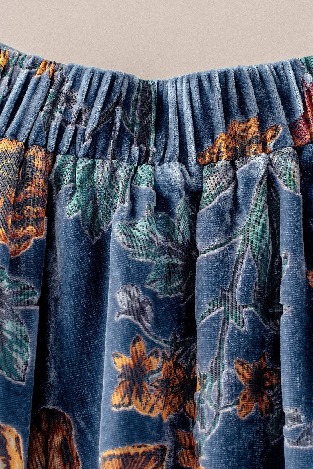 velvet floral maxi skirt - navy multi (additional view)