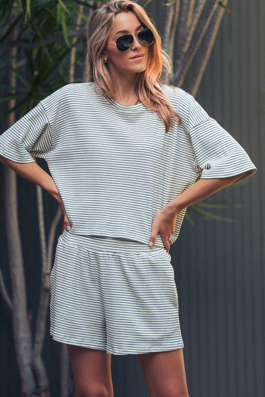 comfort stripe set - cream black (additional view)