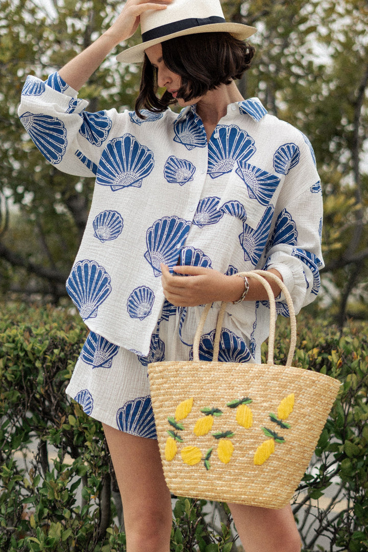 Boho Shell Print Summer Shirt and Shorts Set | wholesale sets | Trend Notes