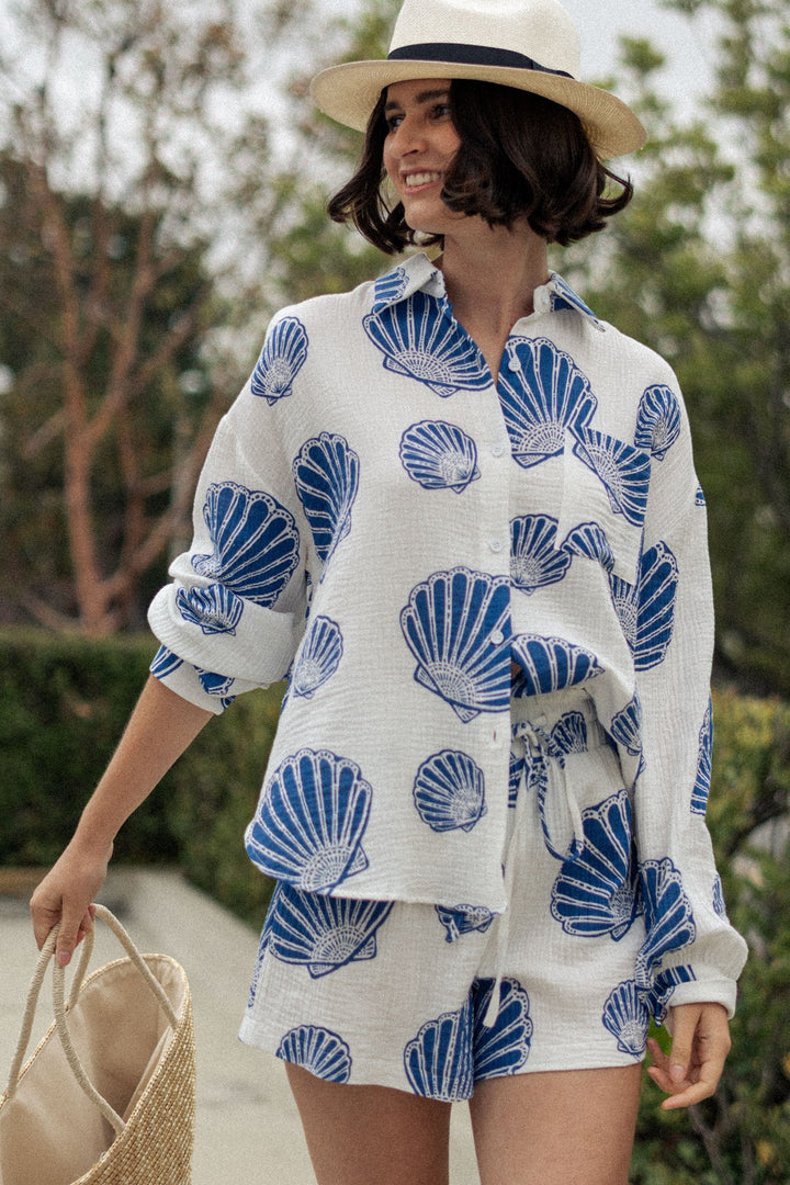 Boho Shell Print Summer Shirt and Shorts Set | wholesale sets | Trend Notes