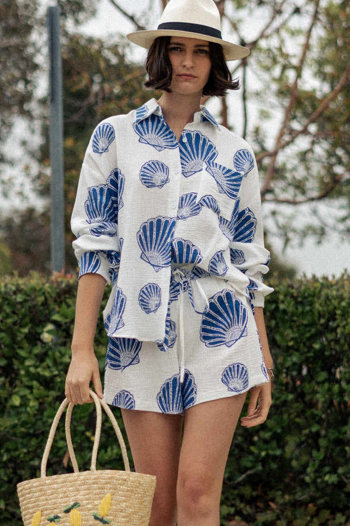 Boho Shell Print Summer Shirt and Shorts Set | wholesale sets | Trend Notes