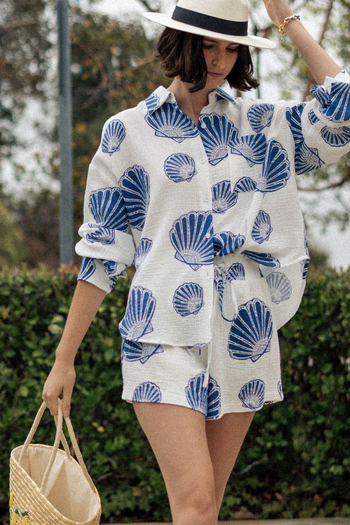 Boho Shell Print Summer Shirt and Shorts Set | wholesale sets | Trend Notes