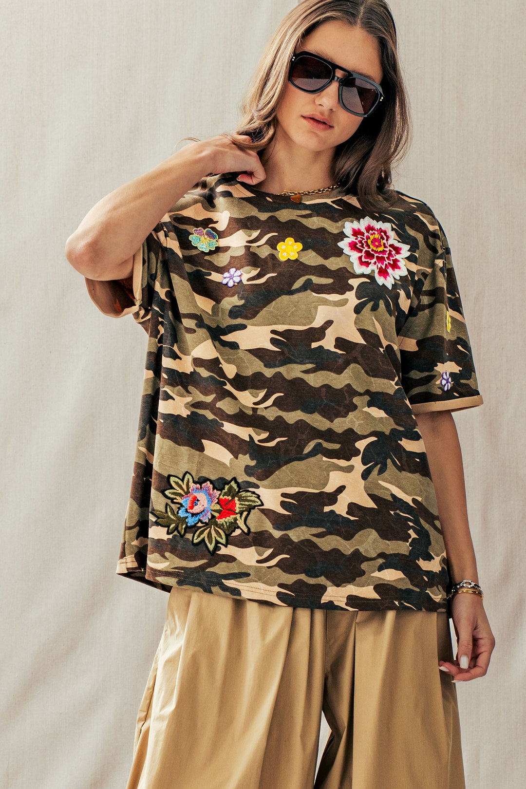 wildflower patched camo tee - camouflage (additional view)
