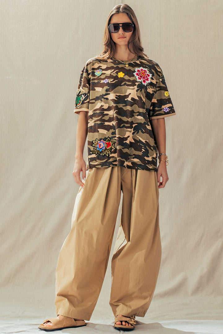 wildflower patched camo tee - camouflage (additional view)