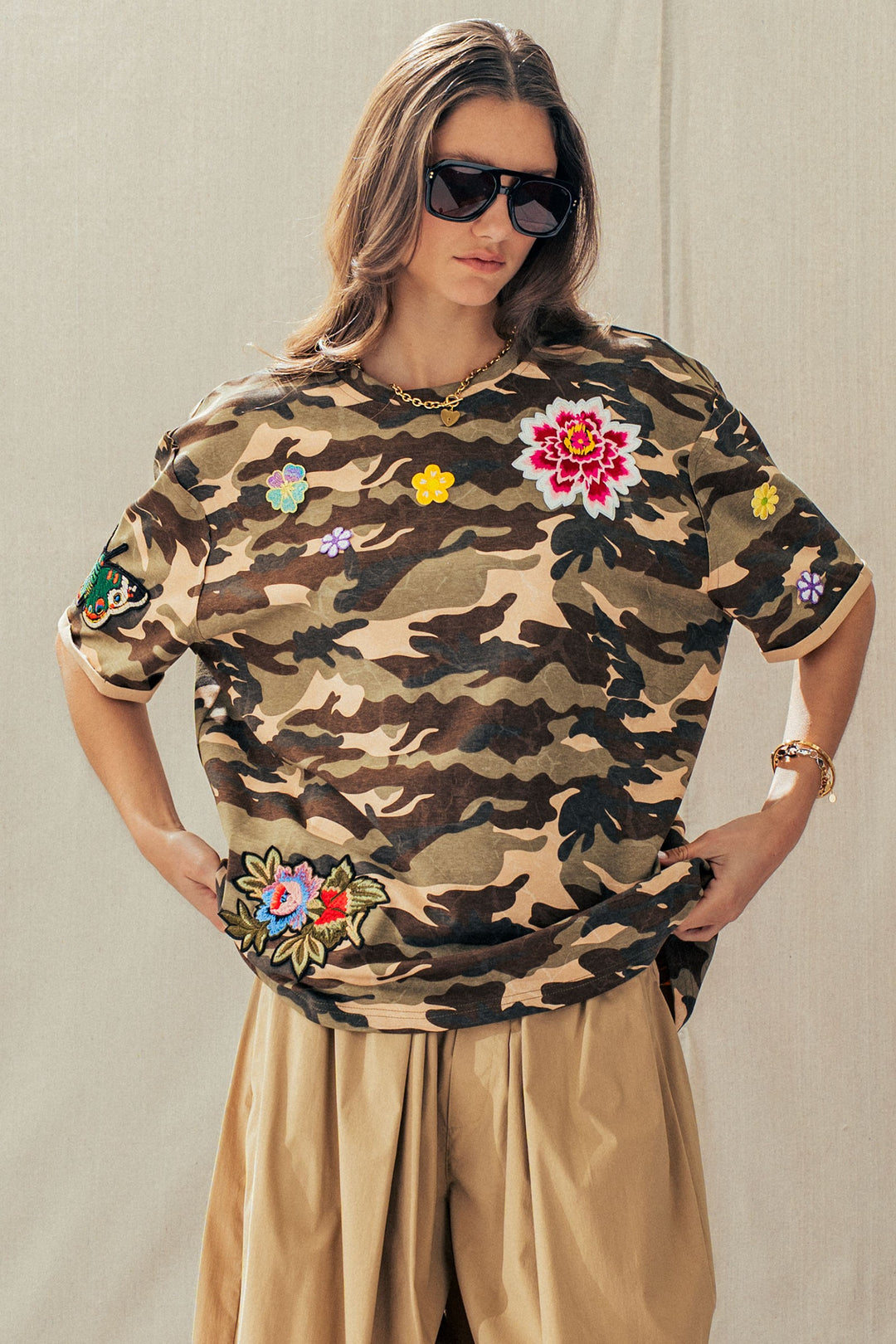 wildflower patched camo tee - camouflage (additional view)