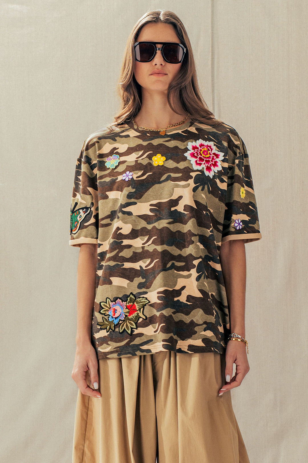 wildflower patched camo tee - camouflage (additional view)