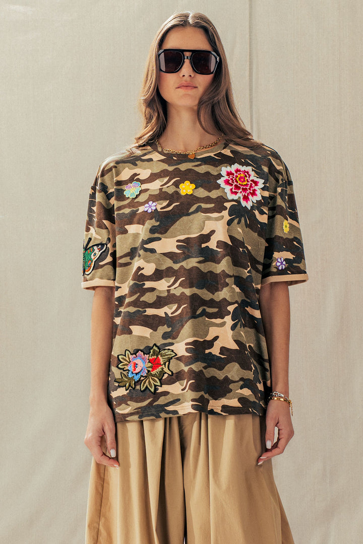 wildflower patched camo tee - camouflage (additional view)