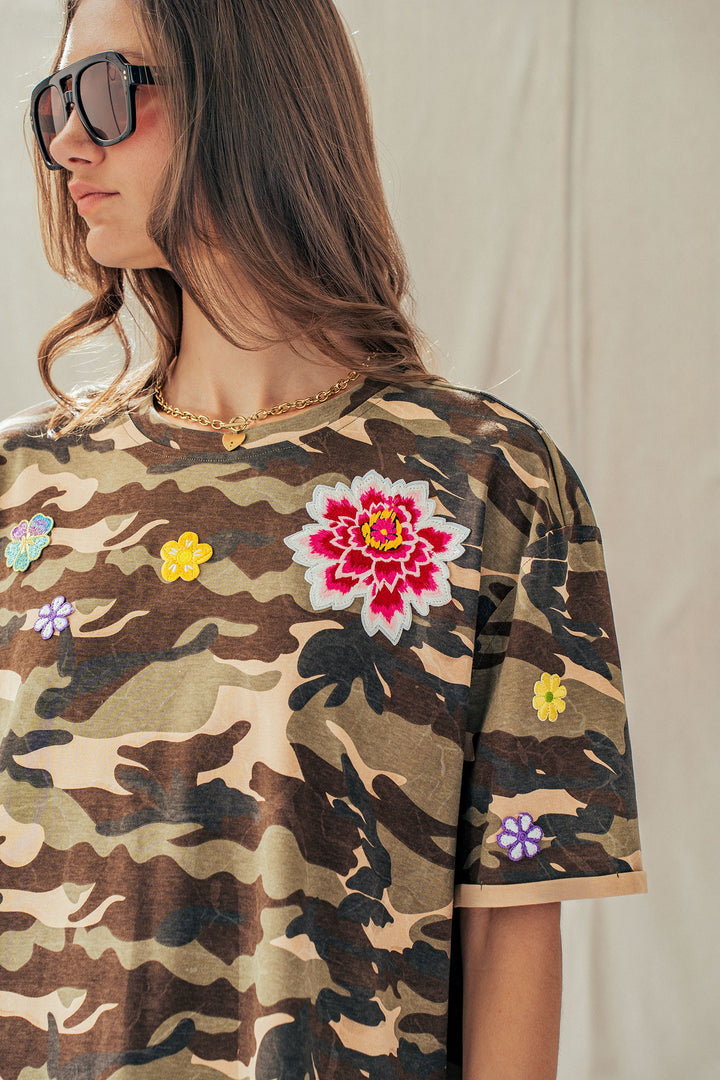 wildflower patched camo tee - camouflage (additional view)