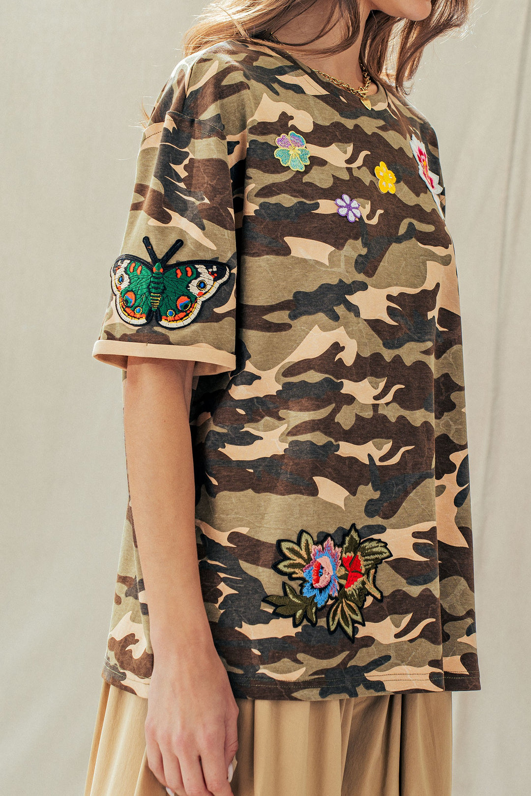 wildflower patched camo tee - camouflage (additional view)