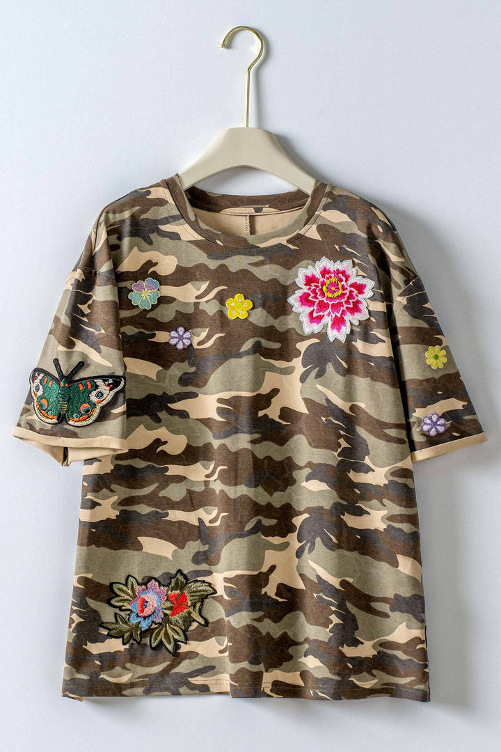 wildflower patched camo tee - camouflage (additional view)