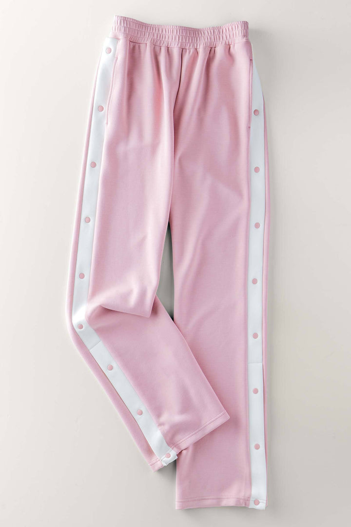 0414-8120 | Pantalones deportivos con botones a presión y rayas en contraste