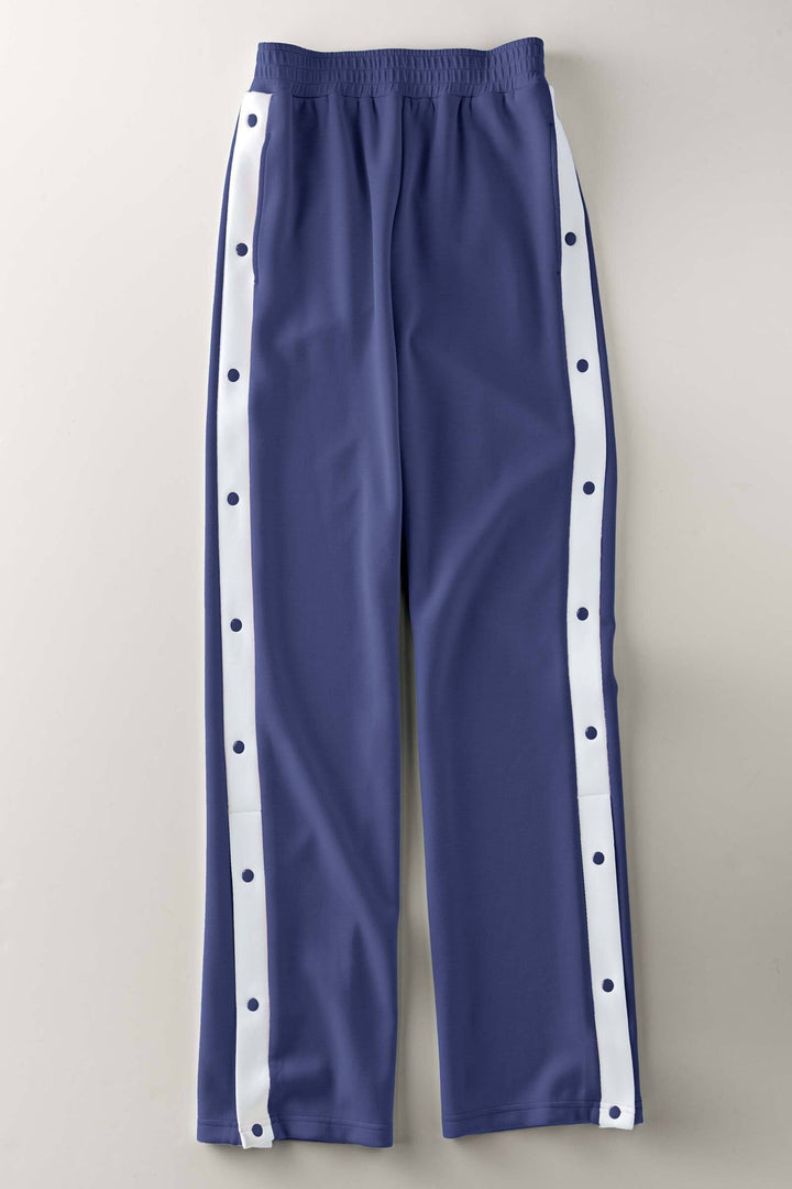 0414-8120 | Pantalones deportivos con botones a presión y rayas en contraste