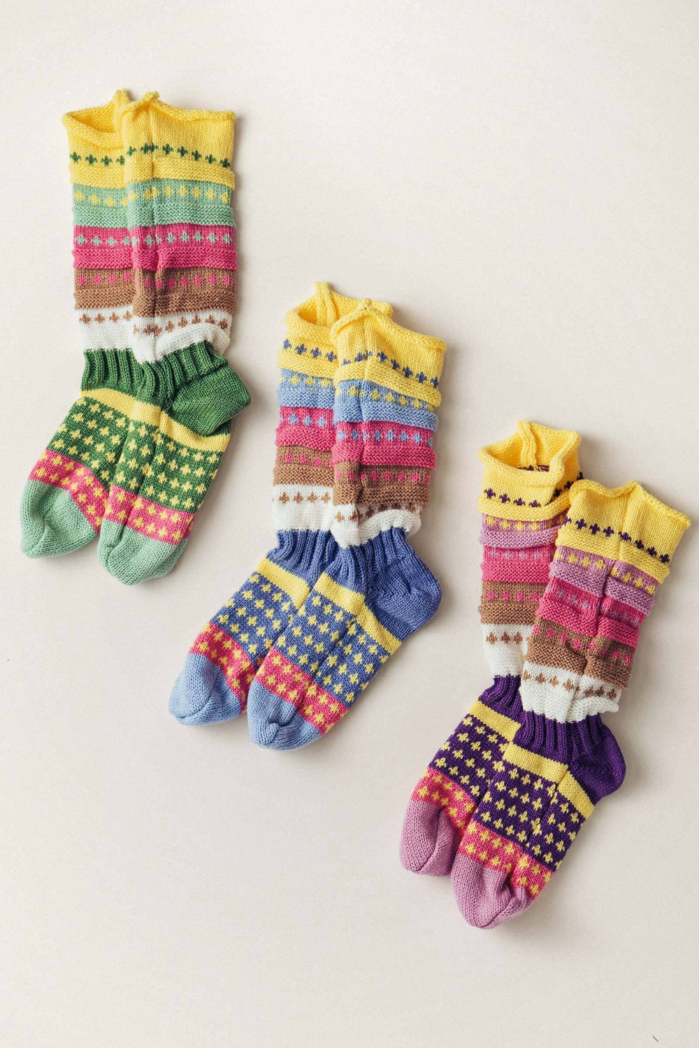 isle colorblock knit socks - assorted (additional view)