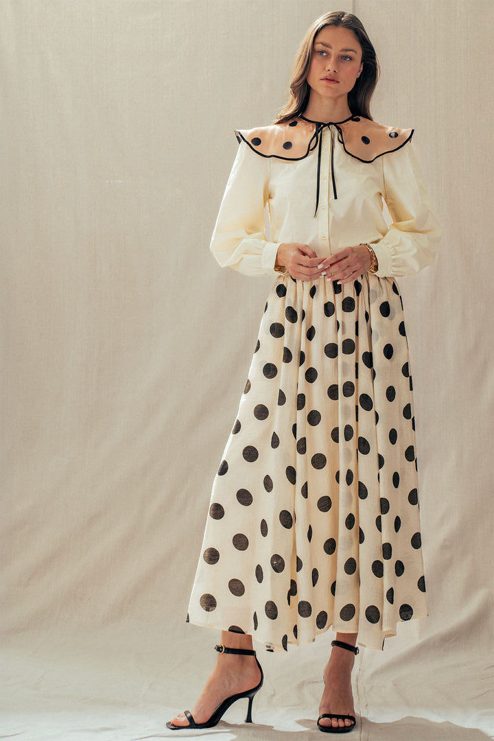 colette polka collar blouse - cream (additional view)