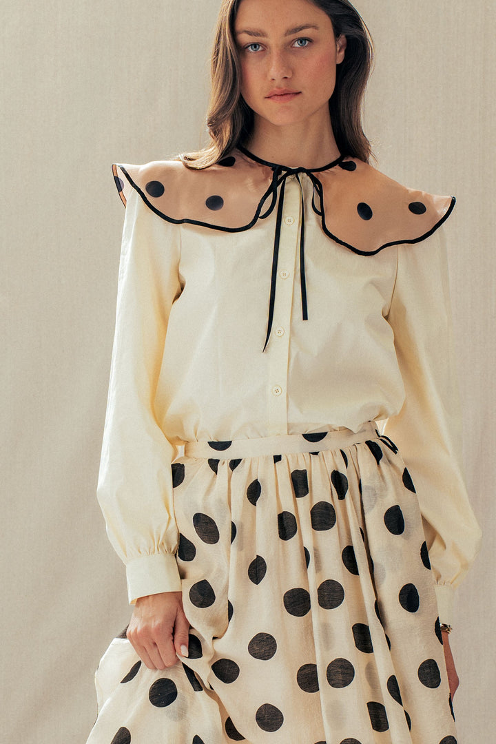 colette polka collar blouse - cream (additional view)