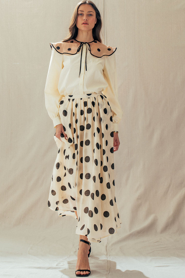 colette polka collar blouse - cream (additional view)